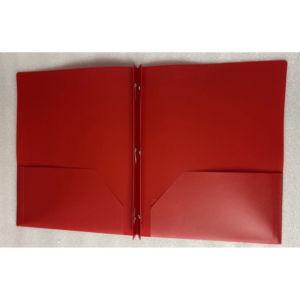 Plastic Poly Folders 2 Pocket w/ Prongs 9.4